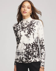 Ella Houndstooth Mockneck Sweater