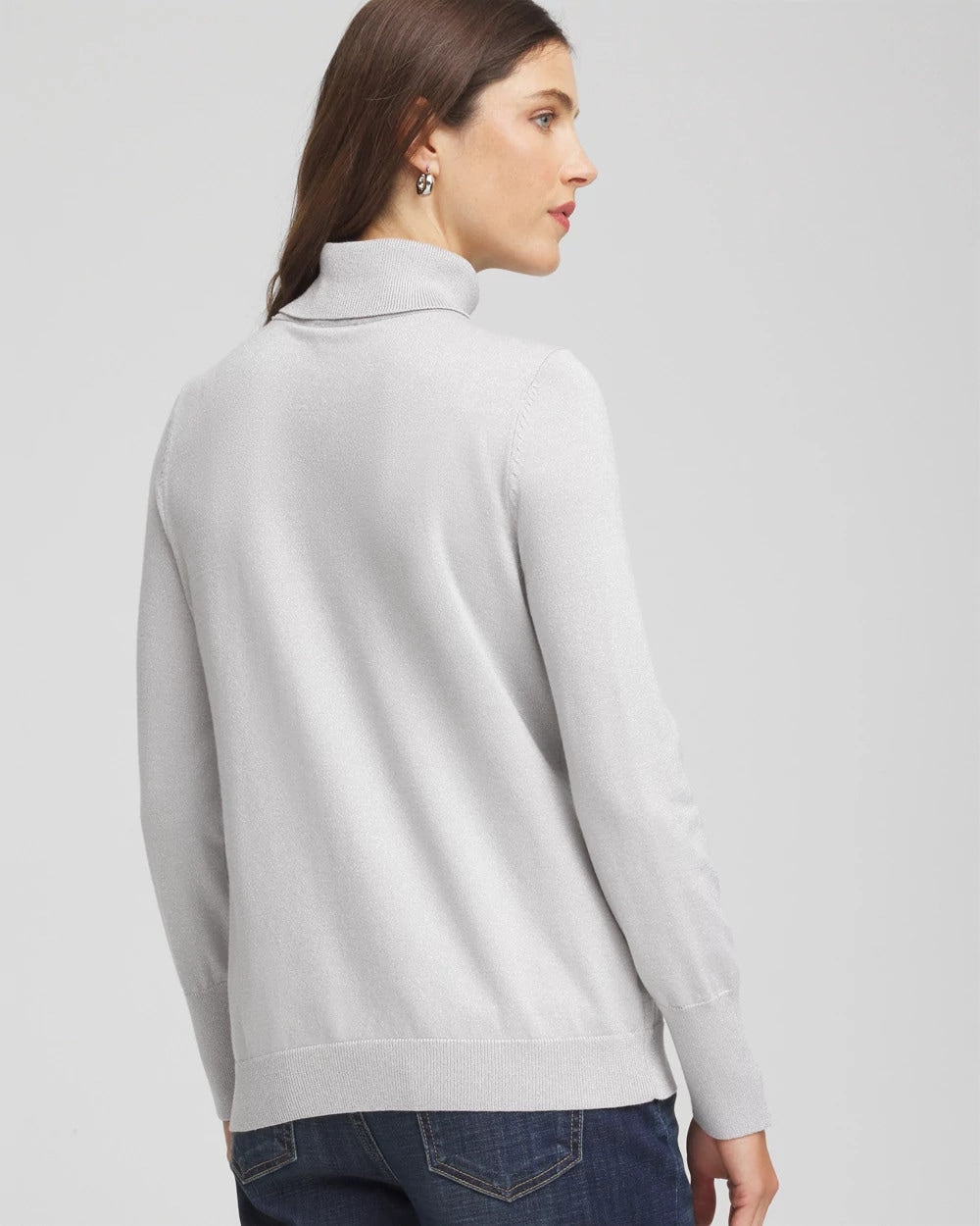 Metallic Turtleneck Pullover Sweaters