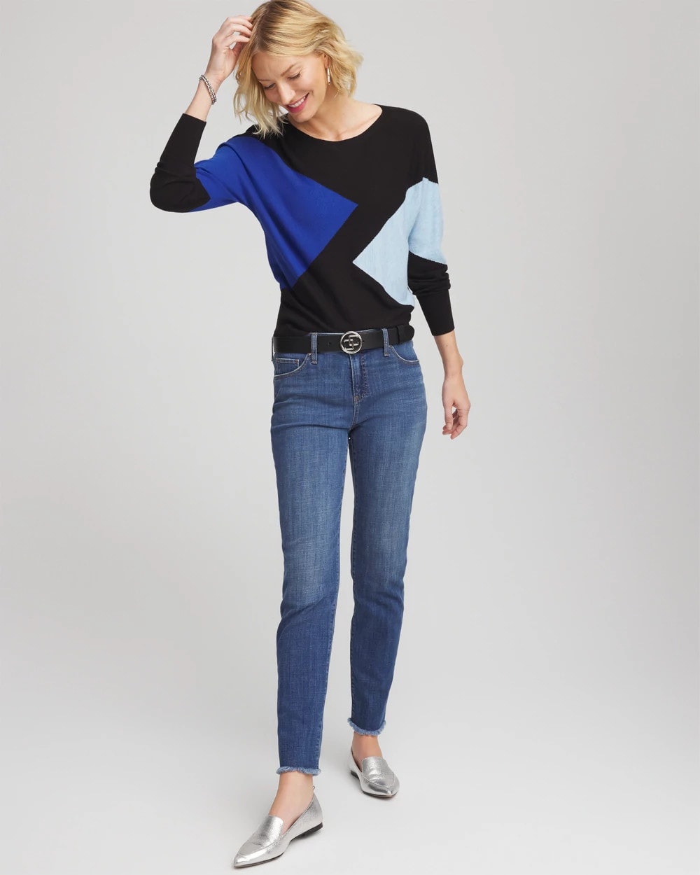 Ella Dolman Intarsia Pullover Sweater