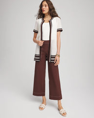 Pointelle High-Style Short-Sleeve Cardigan
