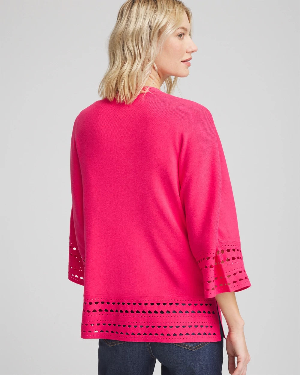 Cutout Open-Front Cardigan