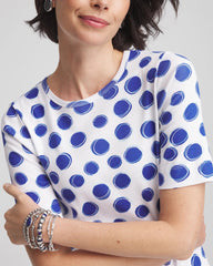 Polka-Dot Pima Cotton Crewneck Tee