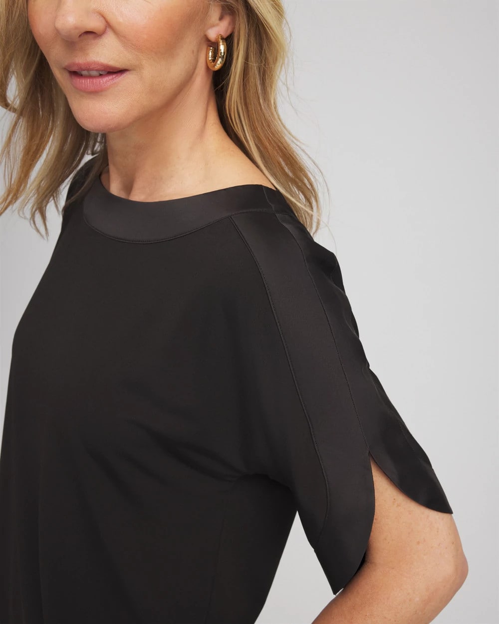 Jersey & Satin Dolman Tee