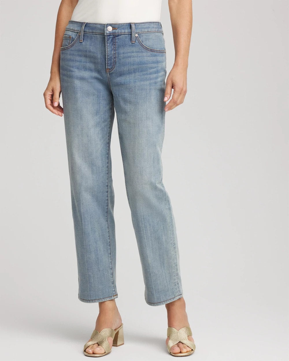 Girlfriend Straight Ankle Jeans