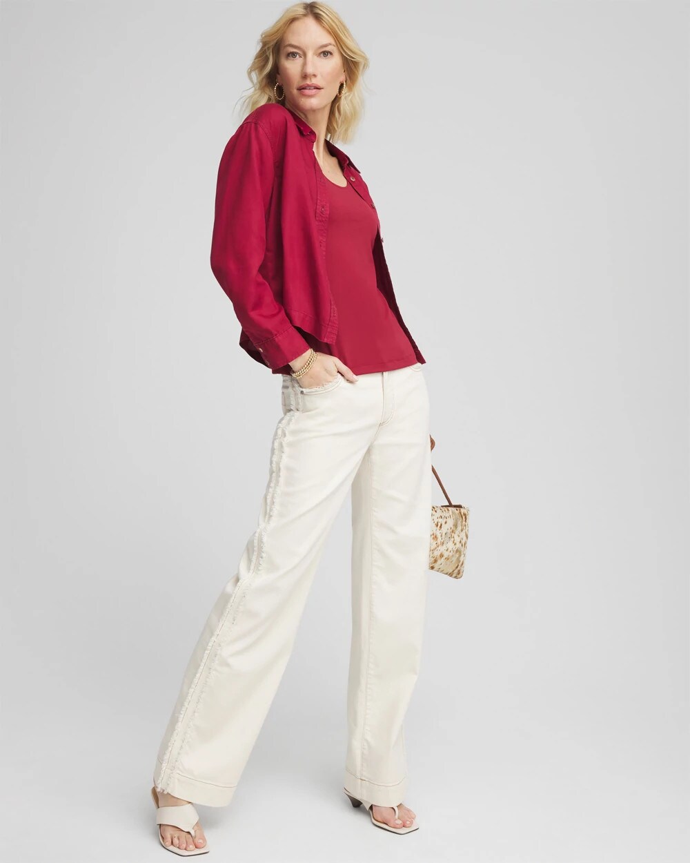 Sea Salt High-Rise Frayed Jeans