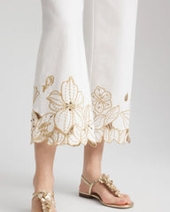 Pull-On Embellished Cropped Jeans