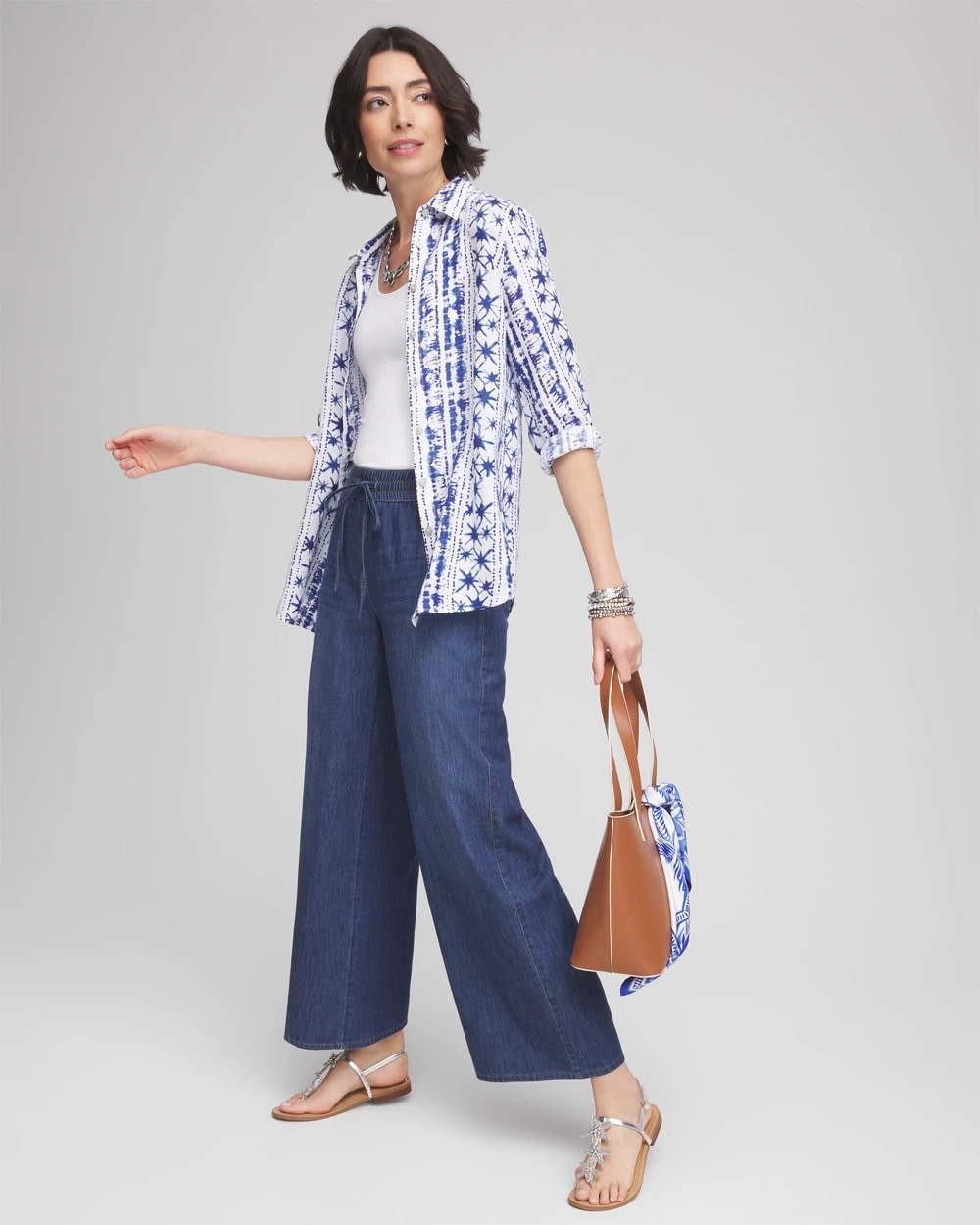 Lightweight Drawstring Ankle Jeans