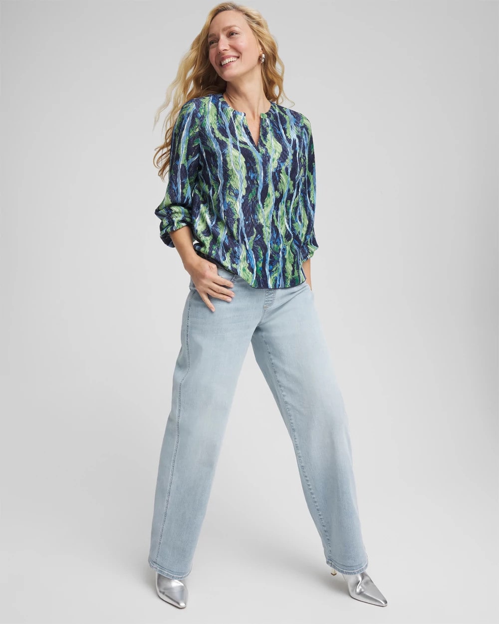 Petite Pull-On Wide-Leg Jeans