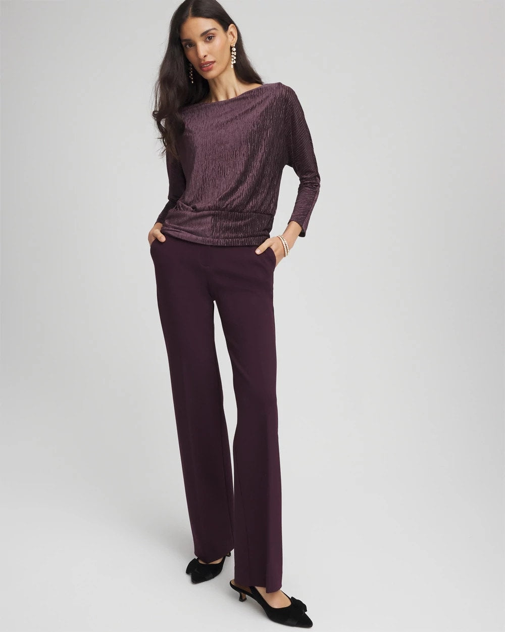 Emme Wide-Leg Trouser Ponte Pants