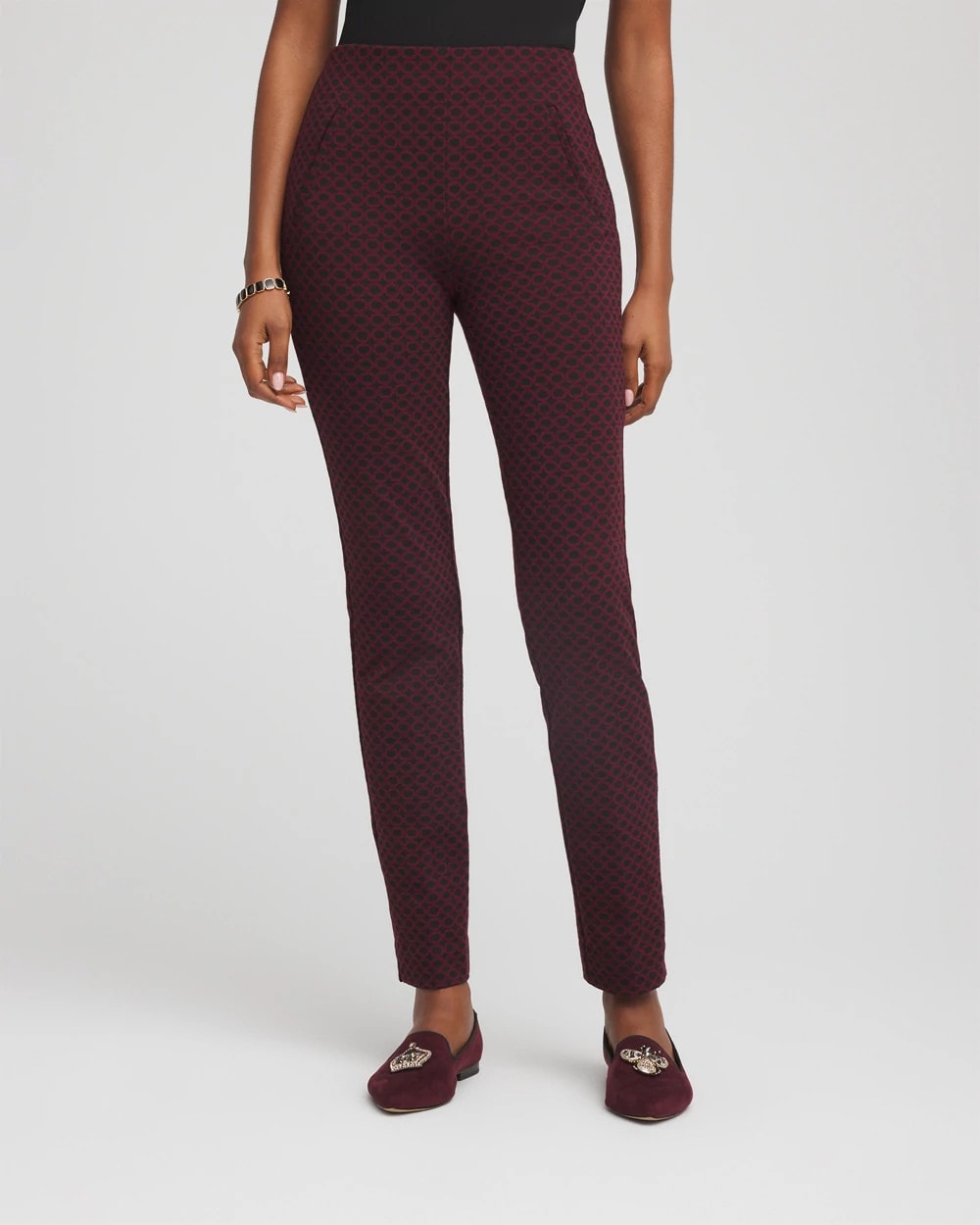Circle Jacquard Juliet Slim Ankle Pants