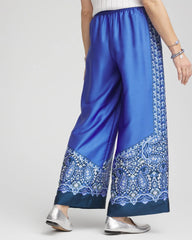 Pull-on Paisley Drawstring Cropped Pants