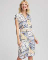 Floral Patchwork Short Shirtdress