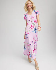 Crepe V-Neck Maxi Dress