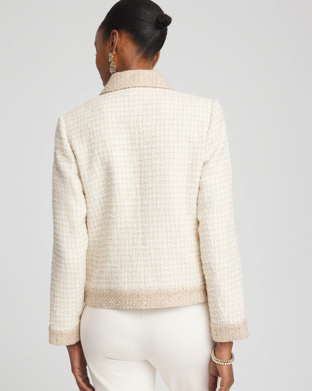 Tonal Neutral Tweed Jacket