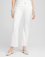 Petite No Stain Girlfriend Fray Hem Kick Flare Jeans