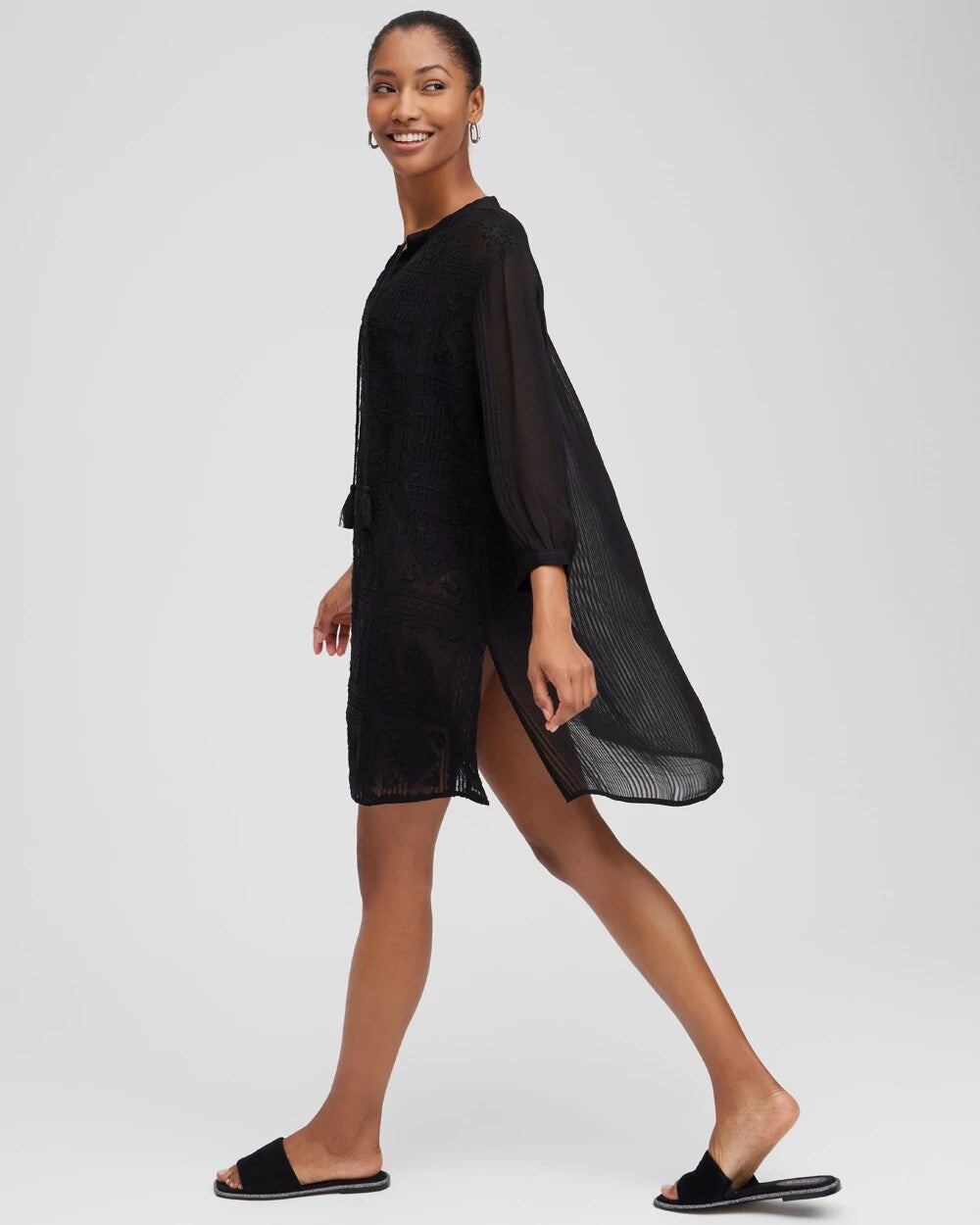 Embroidered Swim Dress Coverup