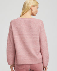 Tonal Embroidered Boatneck Pullover Sweater
