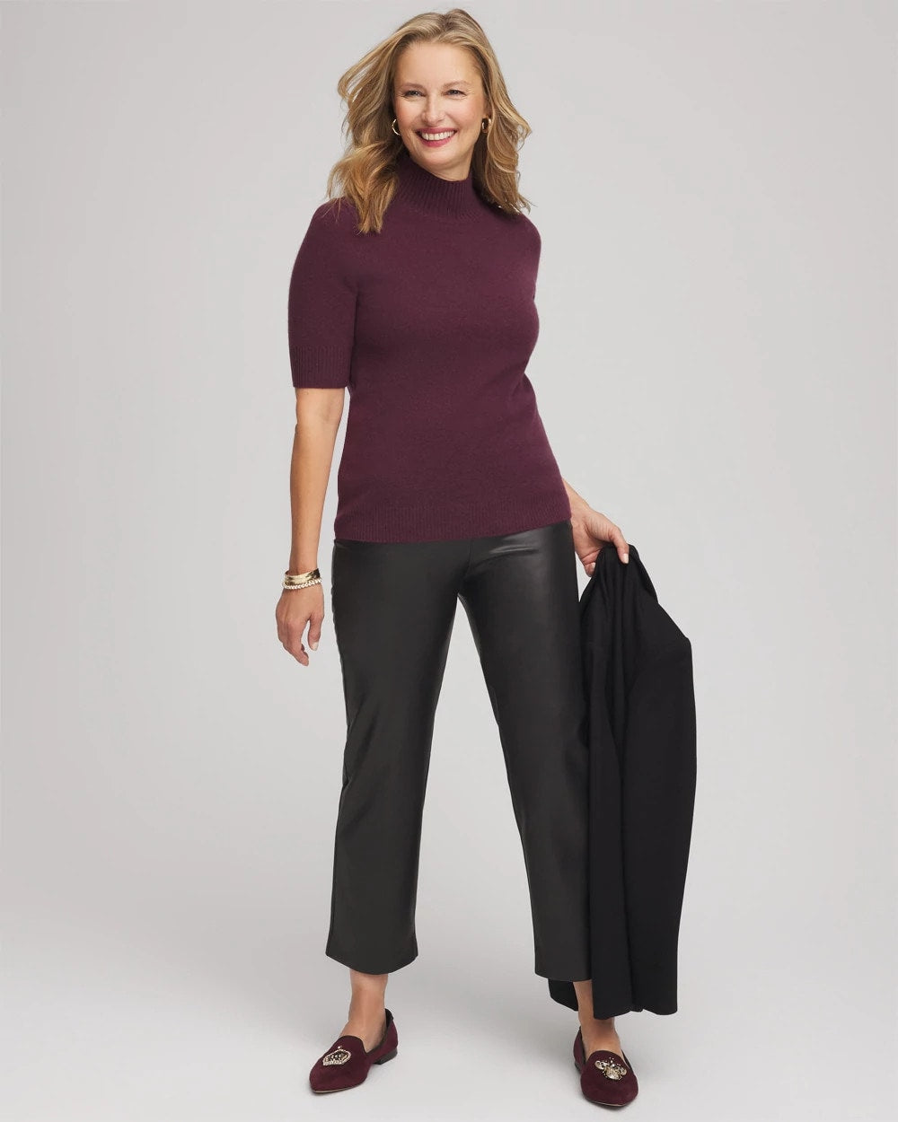 Cashmere Elbow-Sleeve Sweater