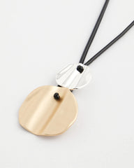 Crinkle Mixed Metal Pendant
