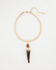 Tortoise Pendant Collar Necklace
