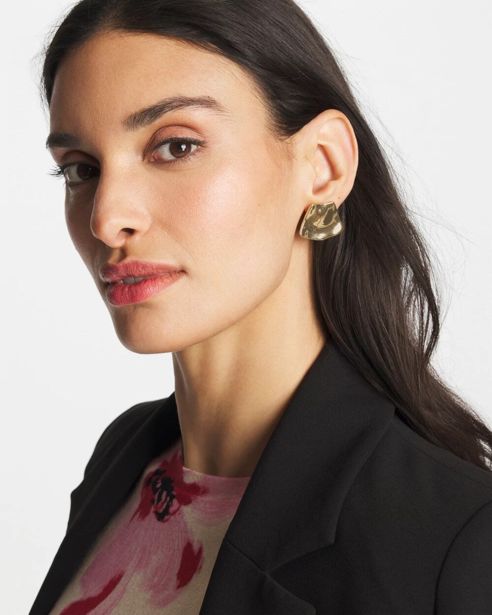 Gold Fan Clip On Earrings
