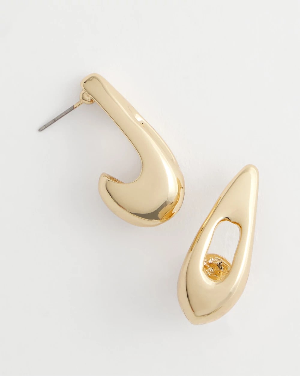 Gold Puff Hoop Earrings
