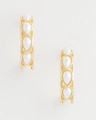 No Droop® Faux Pearl Hoop Earrings