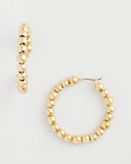 No Droop® Golden Beaded Hoop Earrings