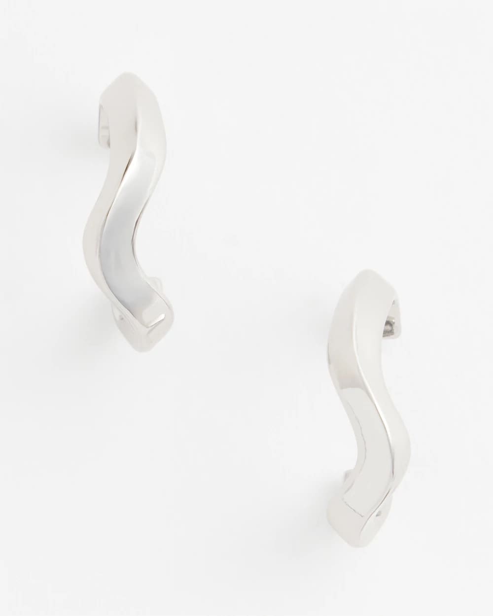 Silver Wavy Hoop Earrings