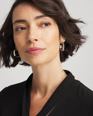 Silver Wavy Hoop Earrings