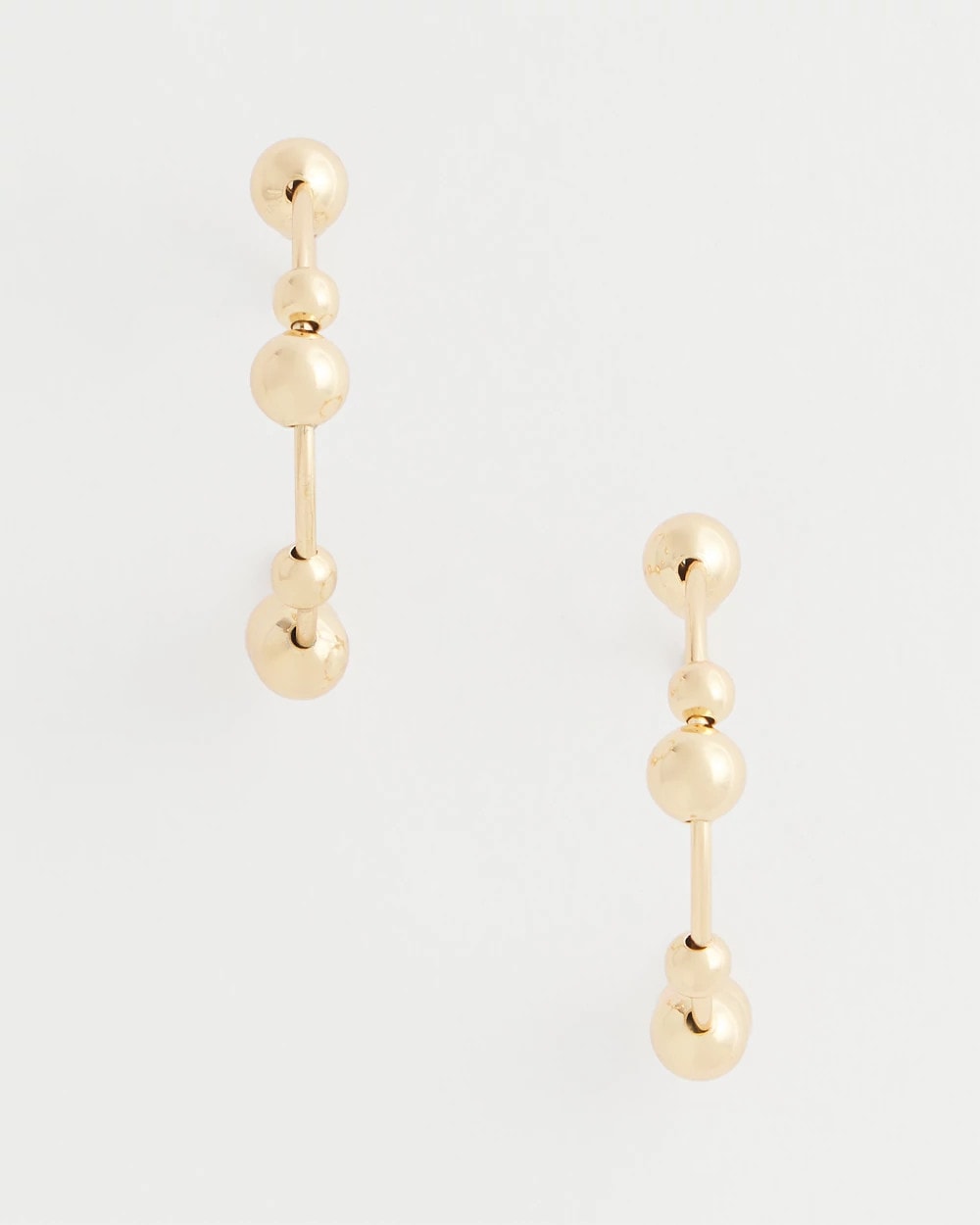 Goldtone Beaded Hoop Earrings