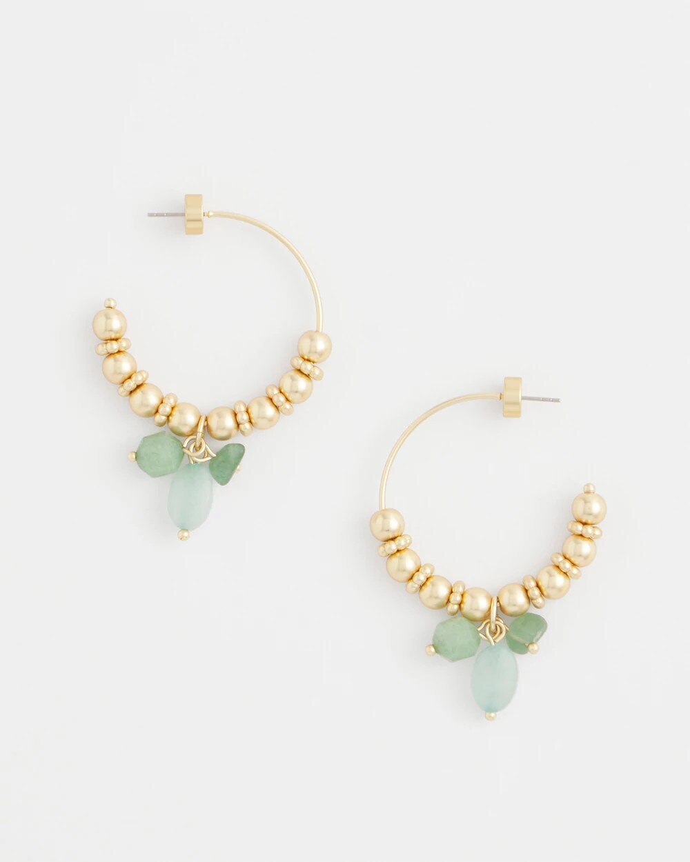 No Droop® Gem Beaded Hoop Earrings