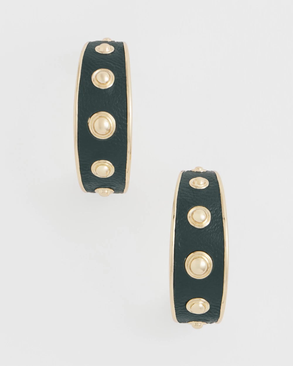 No Droop® Green & Gold Hoop Earrings