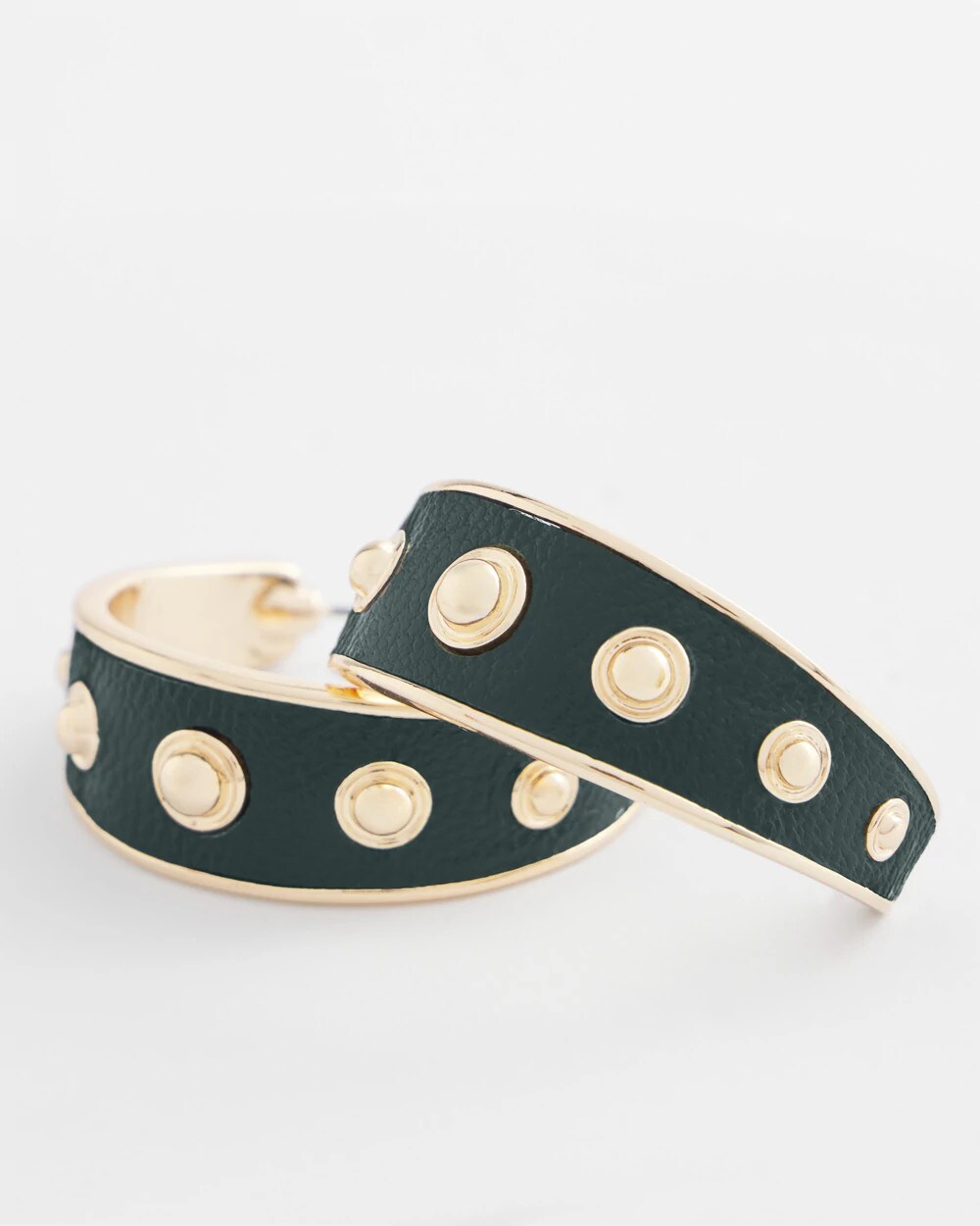 No Droop® Green & Gold Hoop Earrings