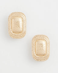 No Droop® Goldtone Square Clip-On Earrings