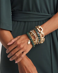 Resin Goldtone Square Stretch Bracelet