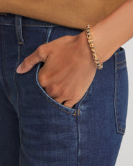 Tortoise Goldtone Round Stretch Bracelet