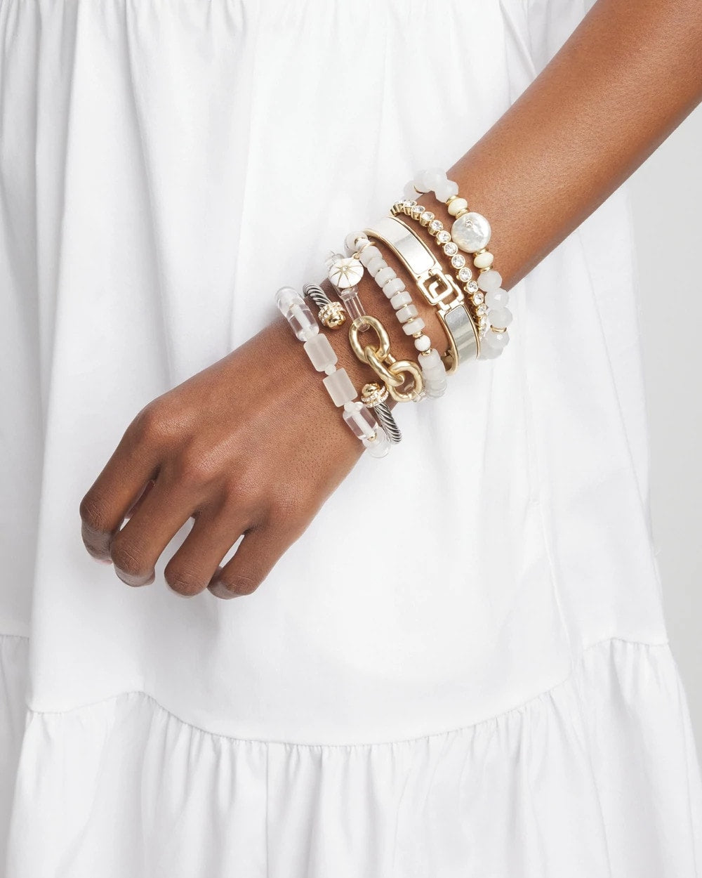 Goldtone Stretch Tennis Bracelet