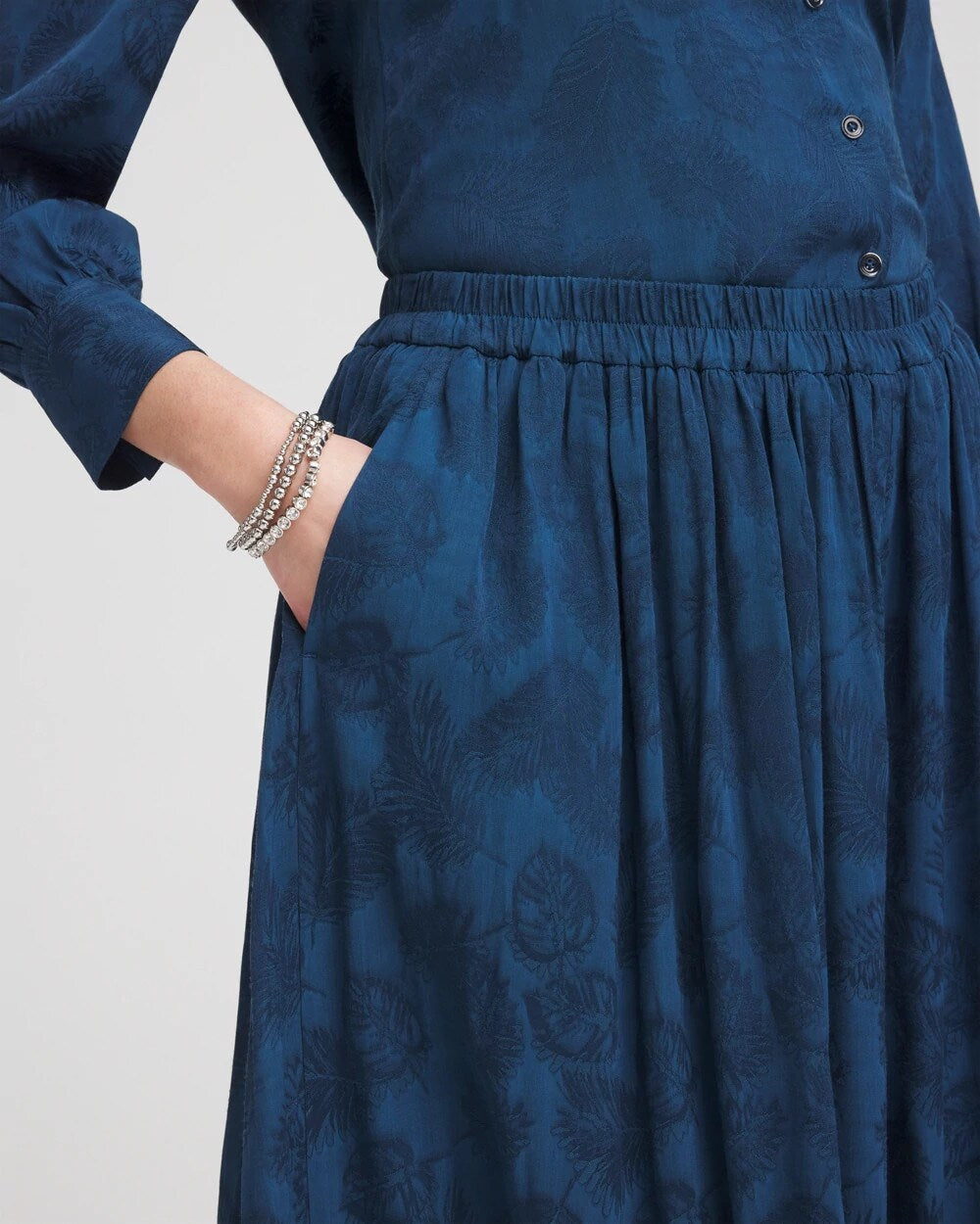 Petite Jacquard Culotte Wide-Leg Pants