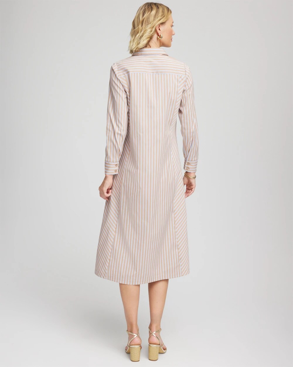 Petite Vanilla Chai Striped Shirtdress