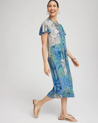 Petite Trapunto Midi Jersey-Knit Dress
