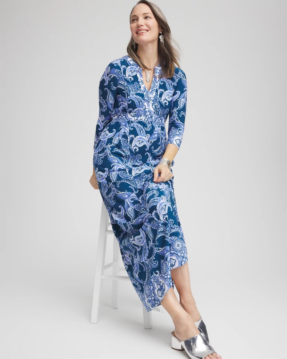 Petite Long Sleeved Jersey Maxi Dress