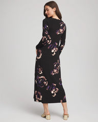 Petite Floral Boatneck Column Maxi Dress