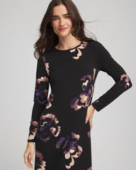 Petite Floral Boatneck Column Maxi Dress