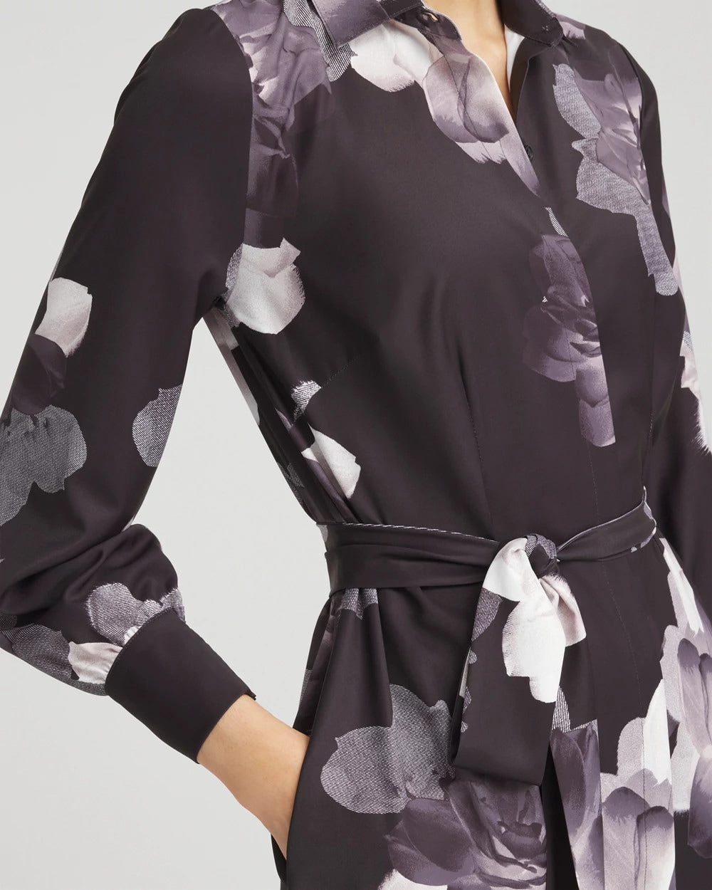 Petite Floral Print Maxi Shirt Dress