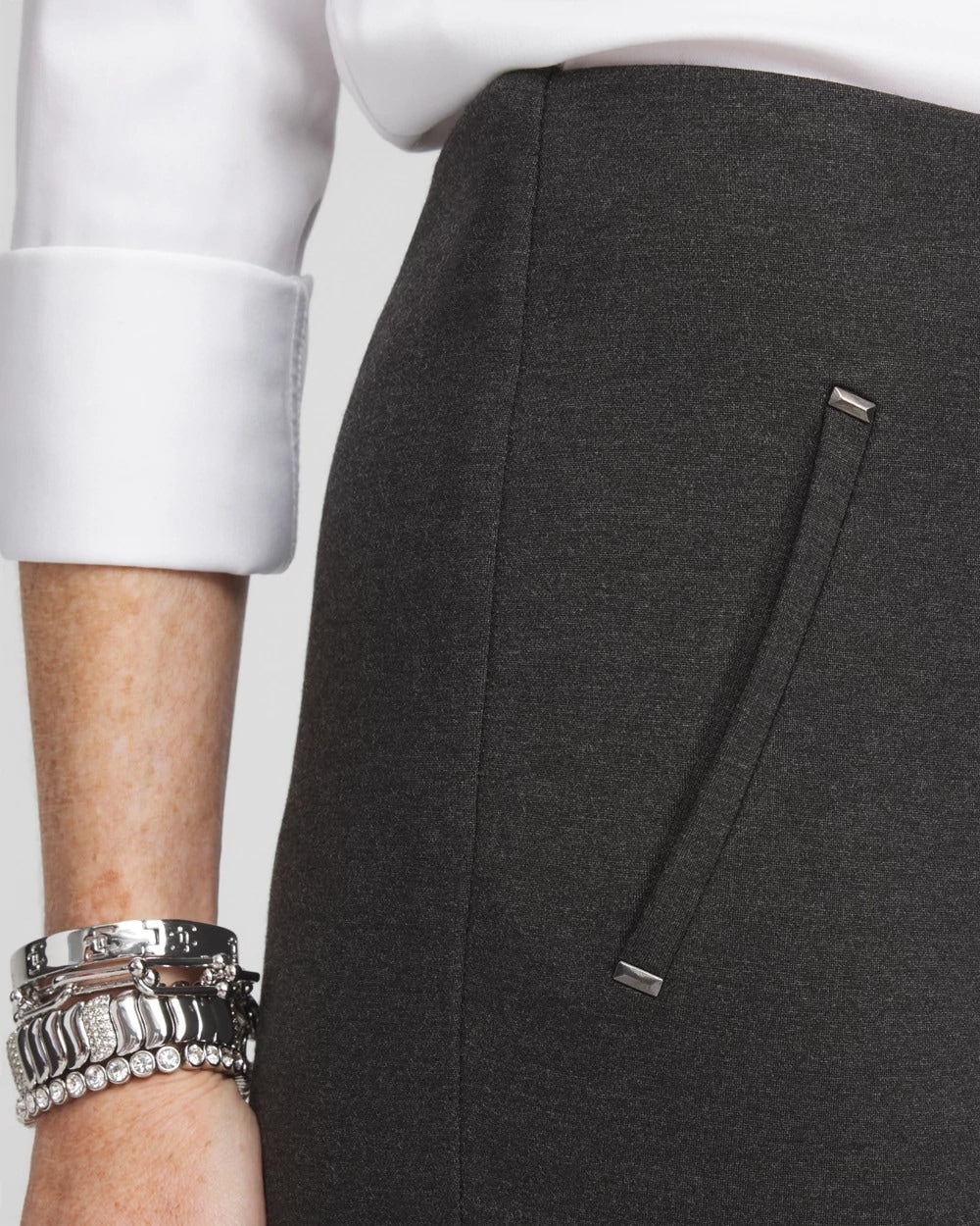 Juliet Trim Detail Ponte Ankle Pants