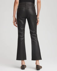 Coated Girlfriend Cropped Flared Jeans